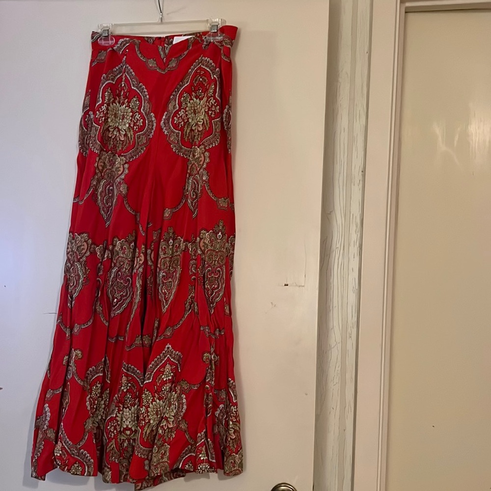 Red printed Anthropologie pants, lightly worn once